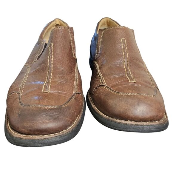 Johnston & Murphy Pebble Leather Slip On Brown Loafers Shoes 20-7468 Sz 10M - Picture 5 of 9